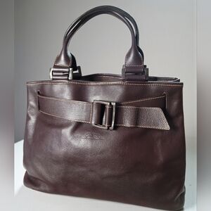 LONGCHAMP Belt Leather VTG Hand Tote Bag In EUC